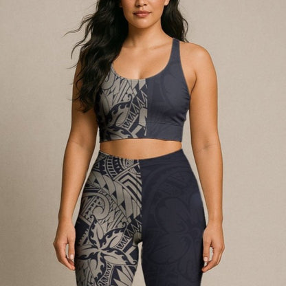 IslandFlex Leggings - Blue Bloom - AU/NZ/USA - The Koko Samoa