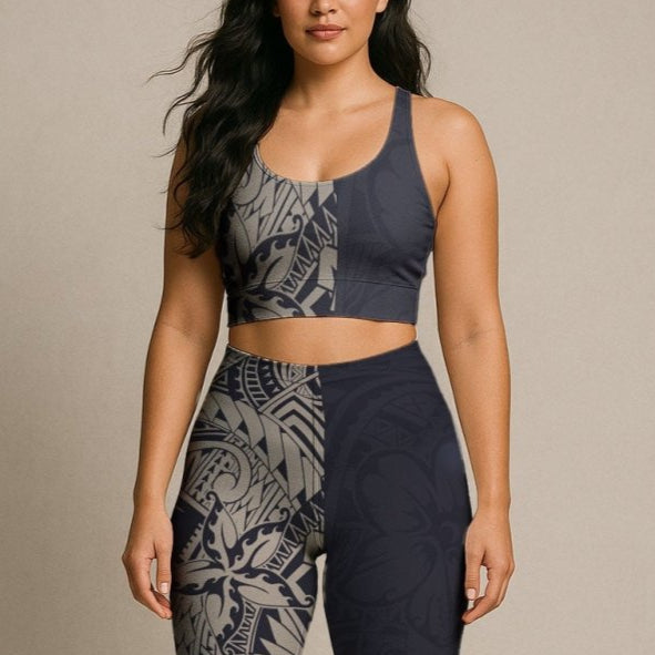 IslandFlex Leggings - Blue Bloom - AU/NZ/USA - The Koko Samoa