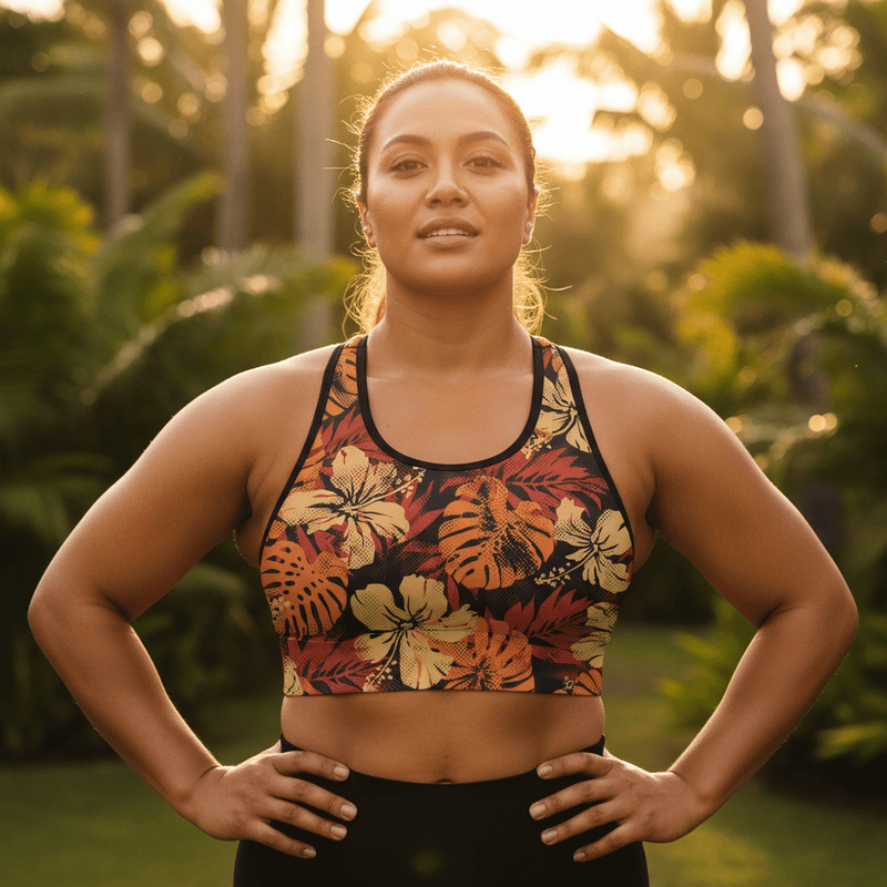 Seamless Sports Bra - Lalomanu Ember - AU/NZ/USA - The Koko Samoa