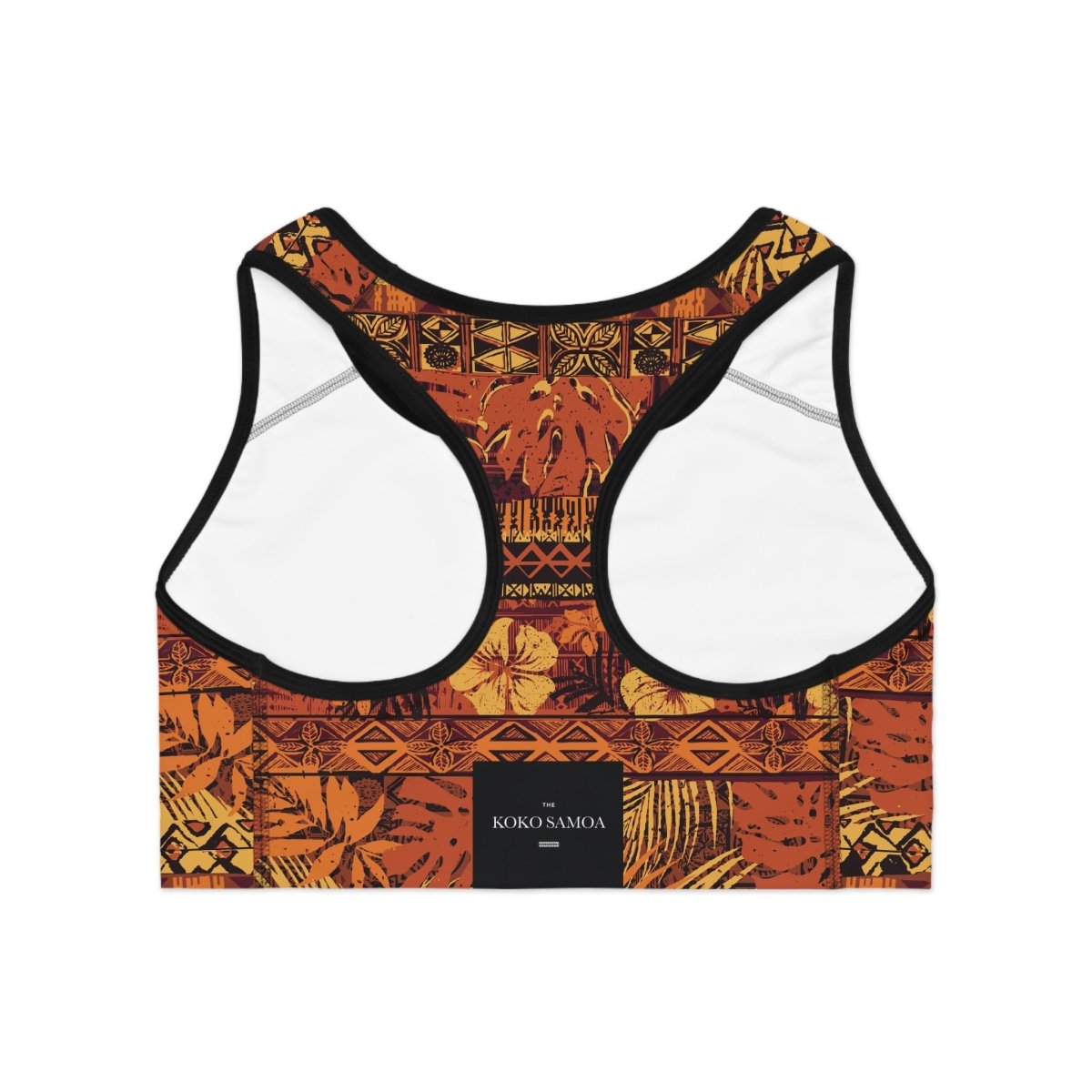 Black seamless sports bra by FYBY with stitching details, designed for active wear, suitable for AU, NZ, and USA markets.