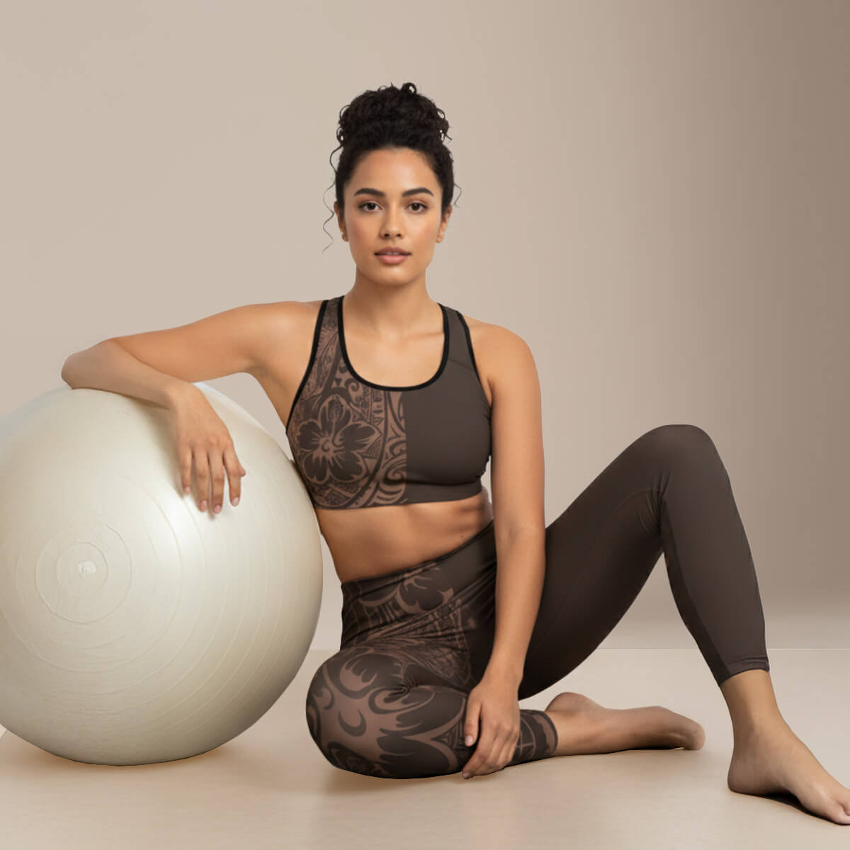 IslandRise High - Waisted Leggings - Mocha Mousse - USA - The Koko Samoa