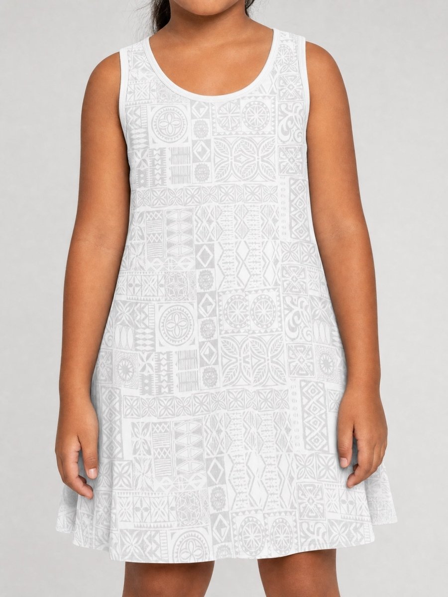 Girls' Sundress - White Sunday - The Koko Samoa