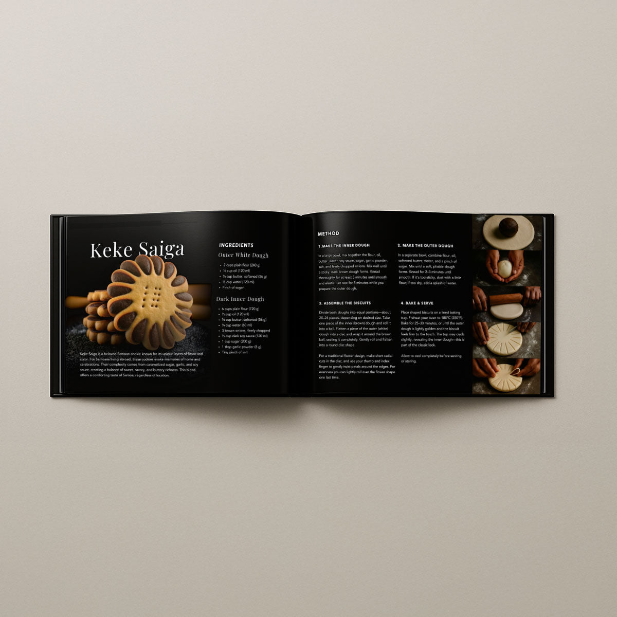 Samoan Delights Volume 2, hardcover cookbook with 12 Samoan recipes
