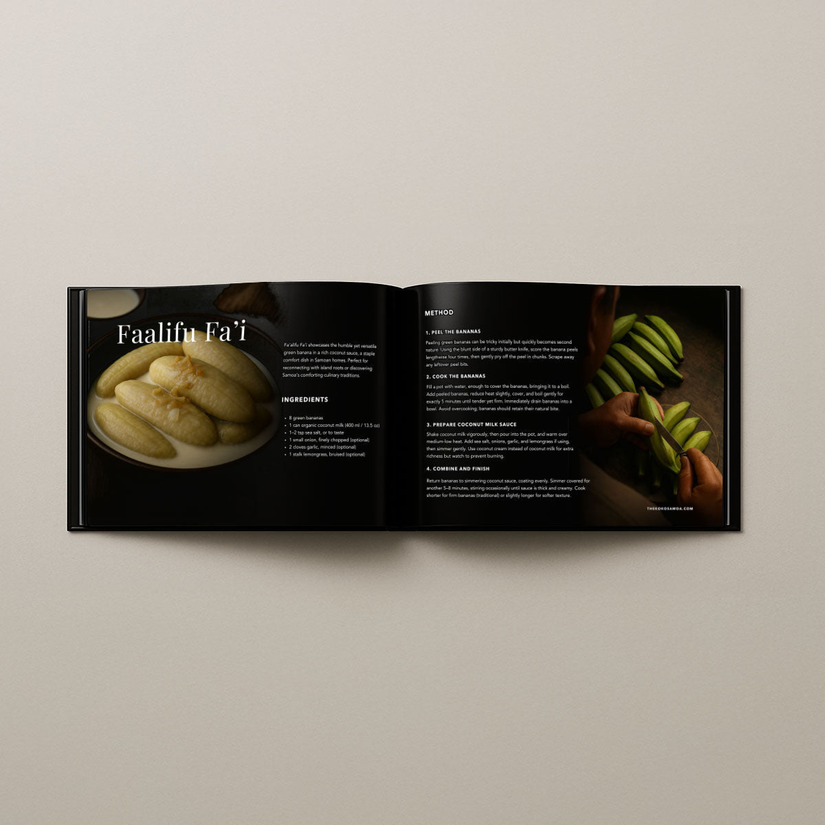 Samoan Delights Volume 2 hardcover cookbook, glossy cover