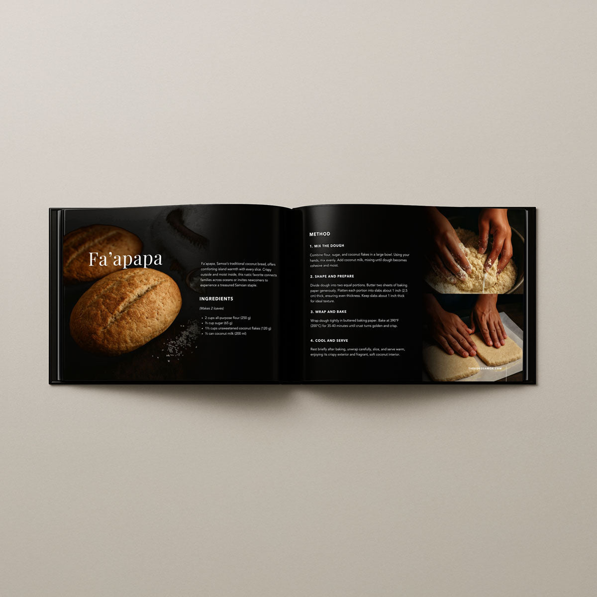 Samoan Delights Volume 2, hardcover cookbook of 12 traditional recipes