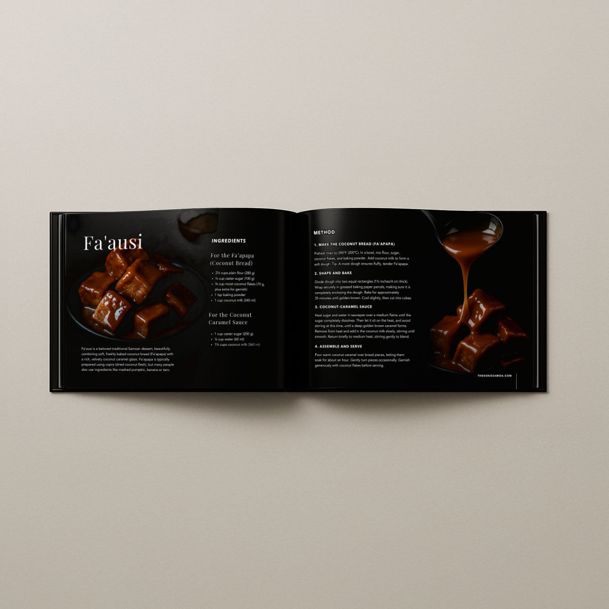 Hardcover A4 - Samoan Delights: 24 Samoan Recipes Cookbook Expanded Edition - Vol1 + Vol2 Combined - AU/NZ/USA - The Koko Samoa