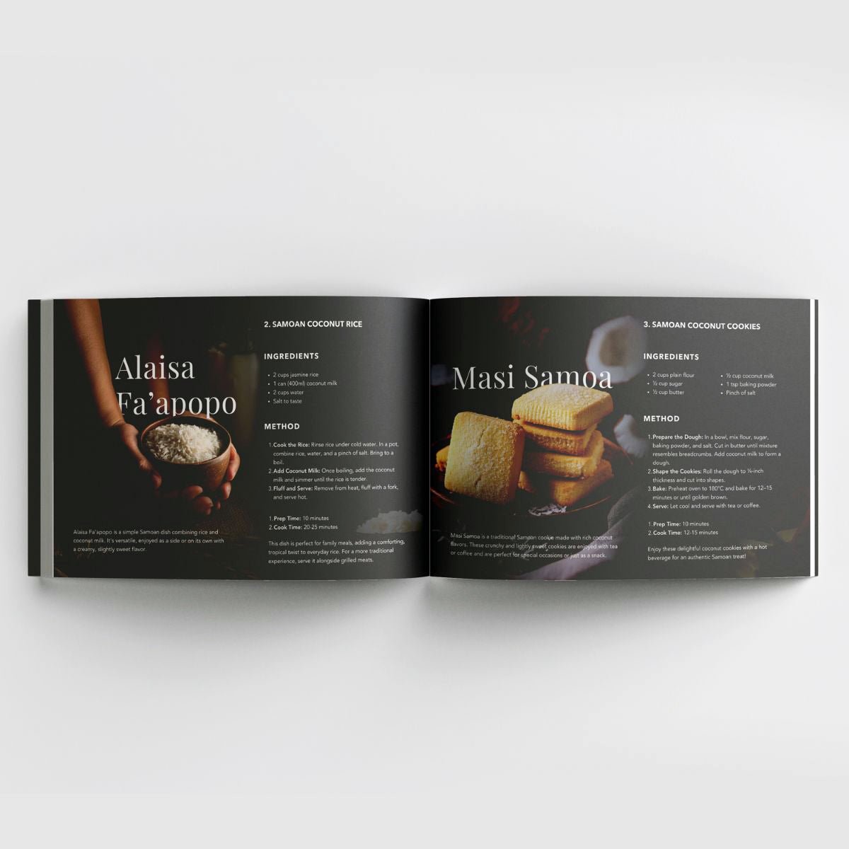 Hardcover A4 - Samoan Delights: 24 Samoan Recipes Cookbook Expanded Edition - Vol1 + Vol2 Combined - AU/NZ/USA - The Koko Samoa