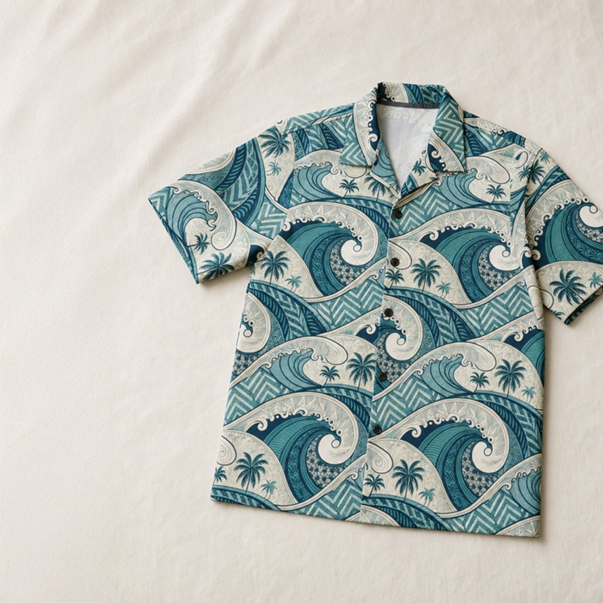 Hawaiian Camp Shirt - Blue Waves - AU/NZ/USA - The Koko Samoa