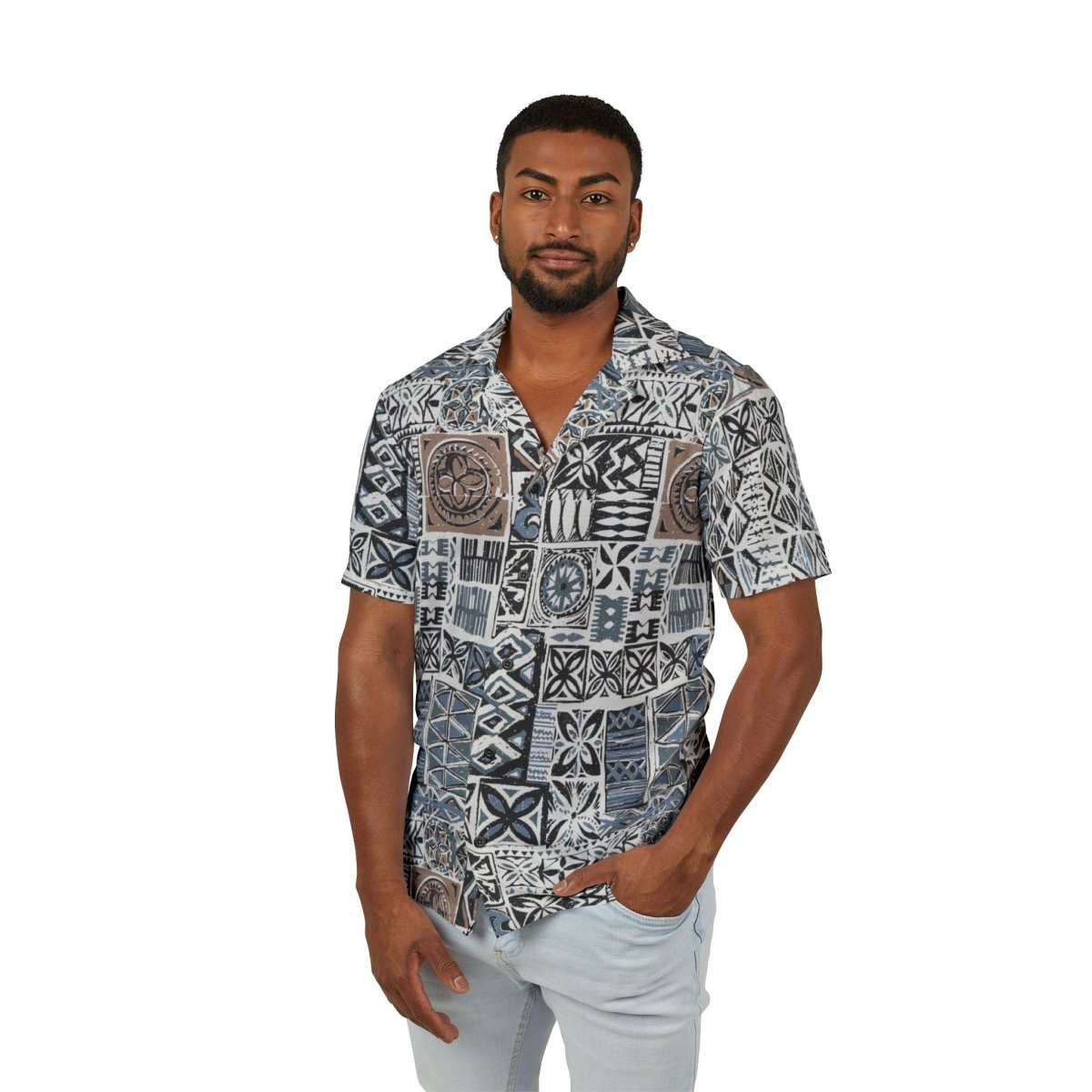Hawaiian Camp Shirt - Elei Steel - AU/NZ/USA - The Koko Samoa