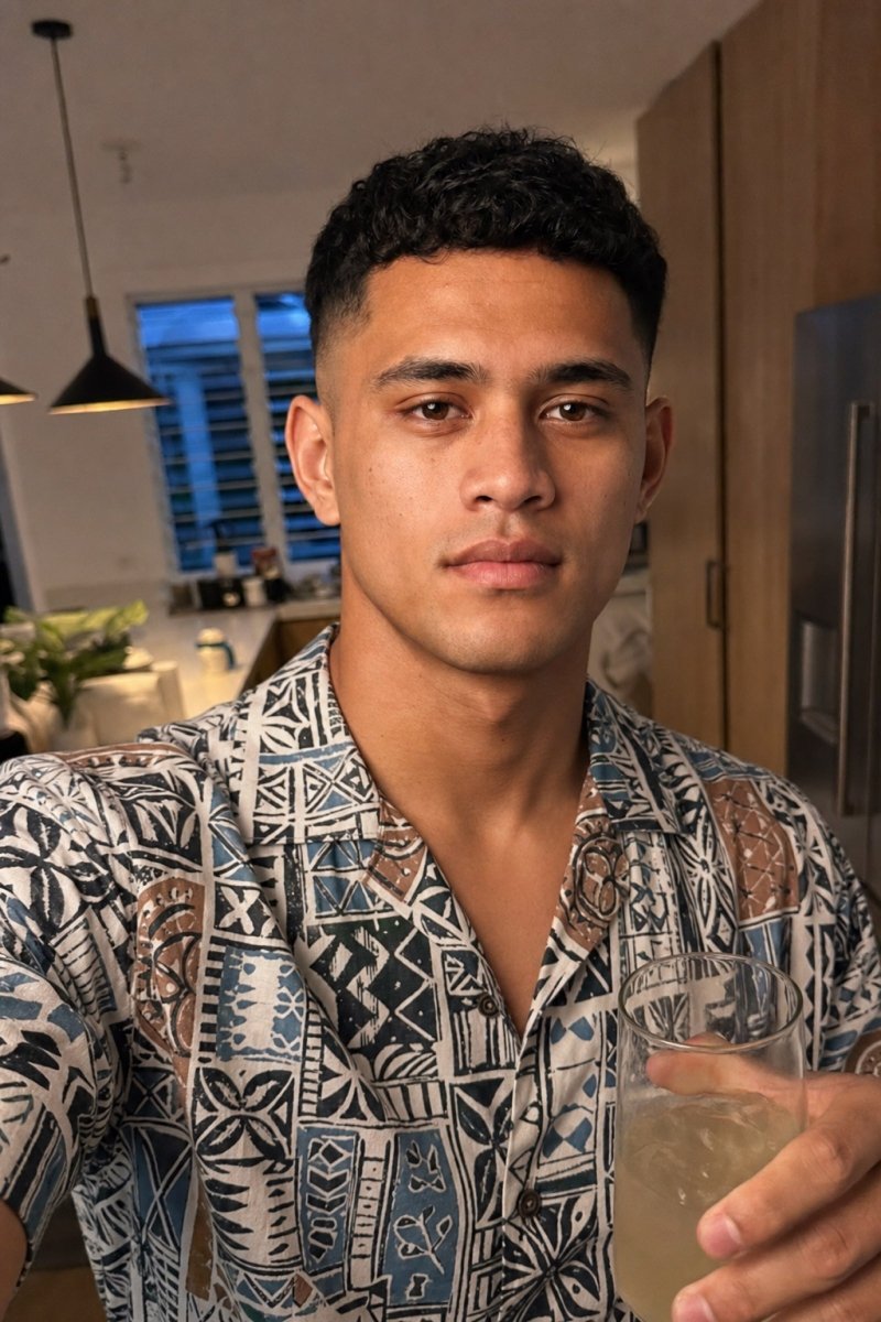 Hawaiian Camp Shirt - Elei Steel - AU/NZ/USA - The Koko Samoa