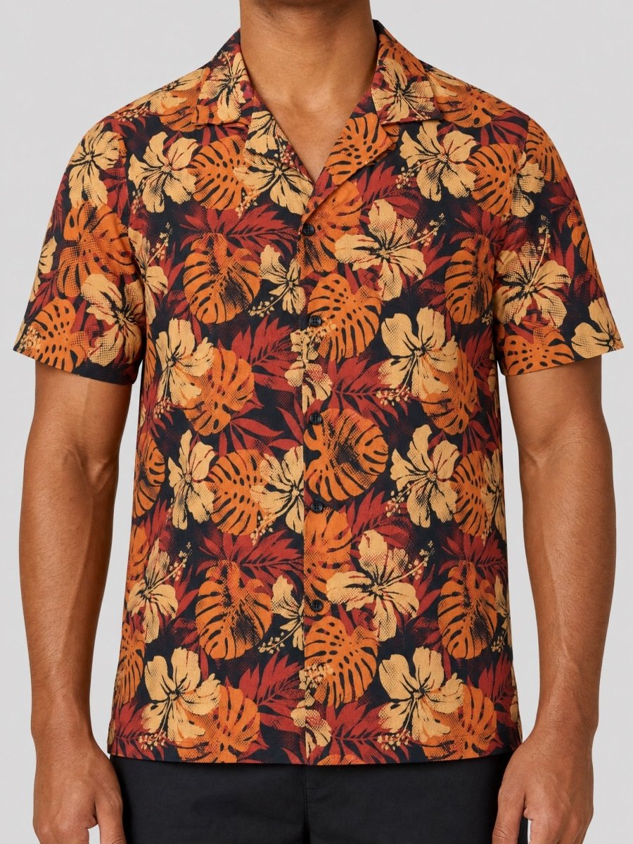 Hawaiian Camp Shirt - Lalomanu Ember - AU/NZ/USA - The Koko Samoa