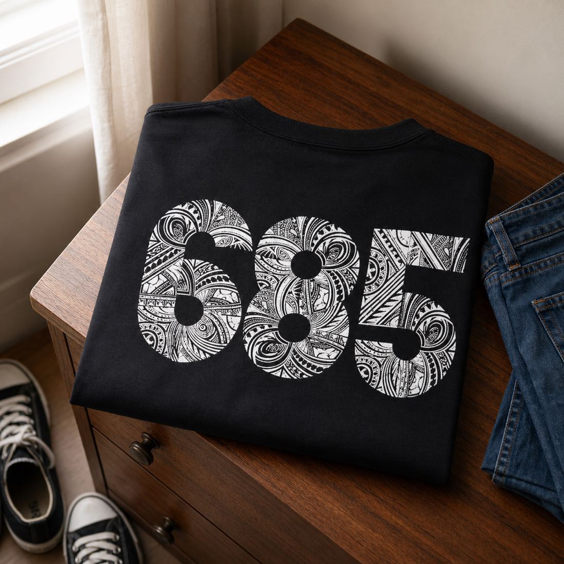heavy unisex tee with the 685 print, The Koko Samoa