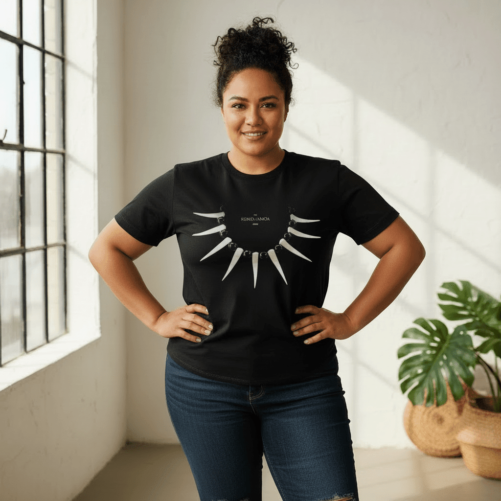 Black heavy unisex tee with the Ula Nifo print, The Koko Samoa