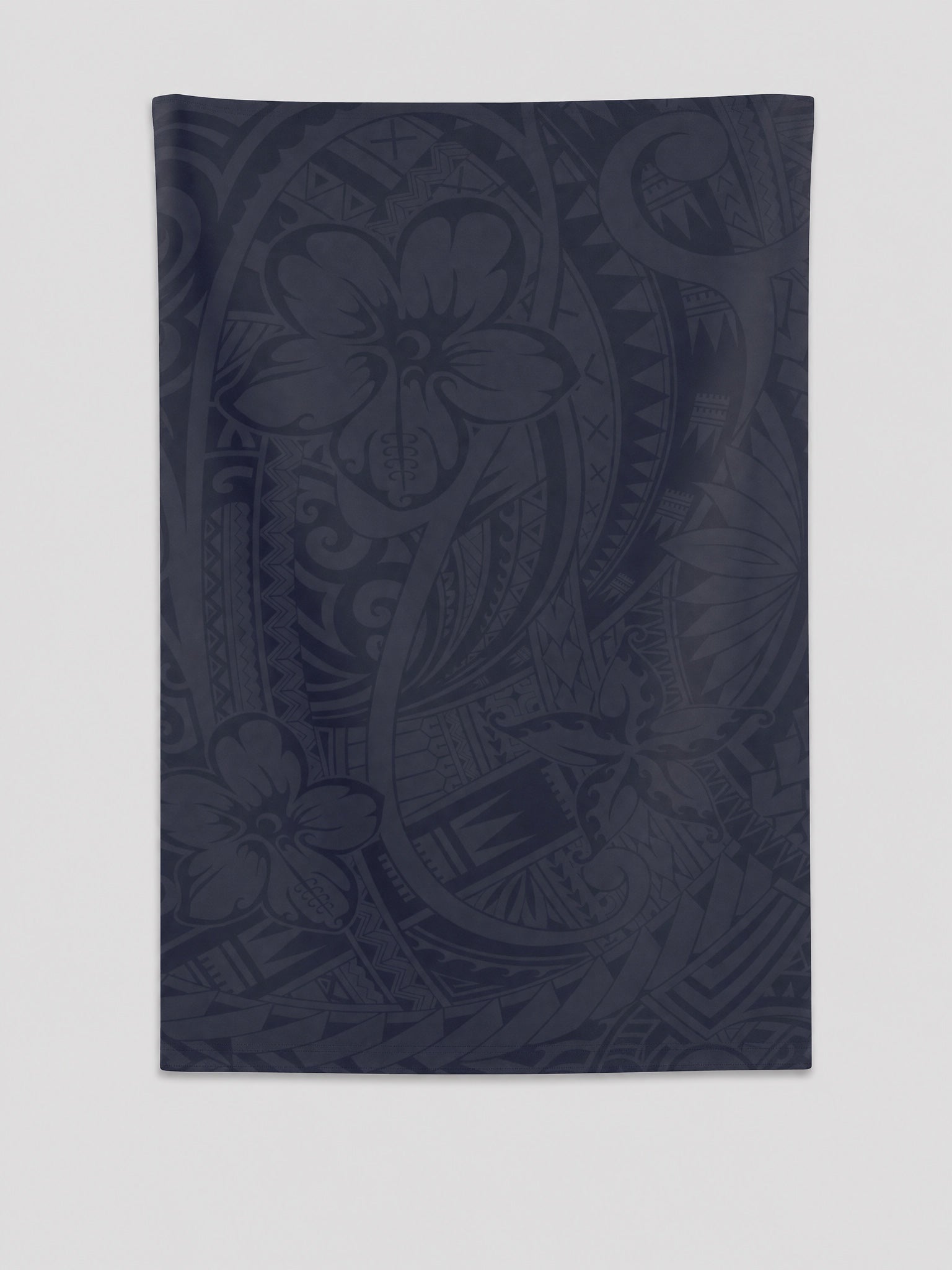 Wall Tapestry - Blue Bloom on a light grey studio background