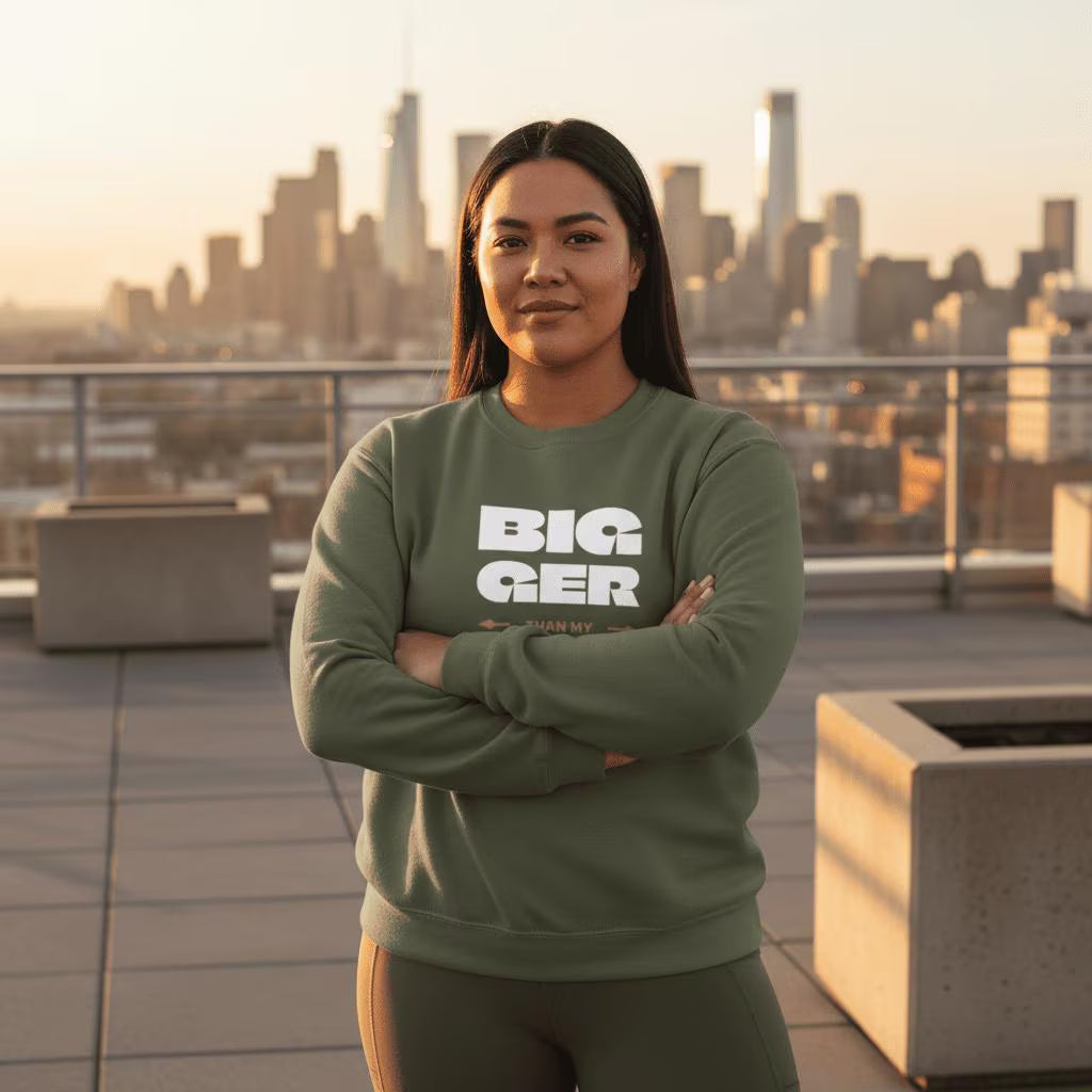 Unisex Heavy Sweatshirt - Bigger Than Problems- Personalised - AU/NZ