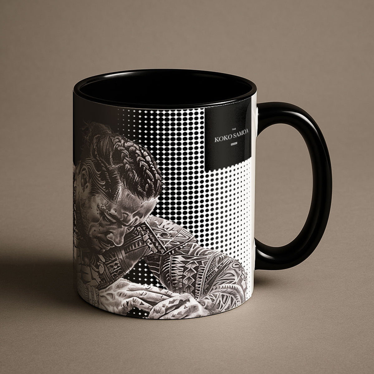 Black LimaLuxe™ 325ml mug by Prima Printing featuring the Toa design, ideal for hot beverages and daily use.