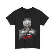 Honour Is Not A Debt print on a black heavy cotton tee, The Koko Samoa