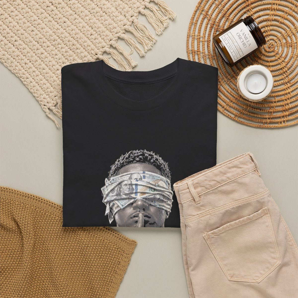 Honour Is Not A Debt print on a black heavy cotton tee, The Koko Samoa