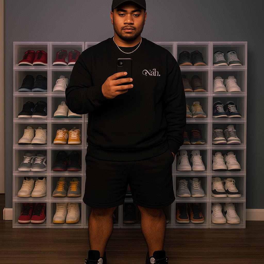 Unisex Heavy Blend Crewneck Sweatshirt - Nah - White Embroidered - AU/NZ/USA - The Koko Samoa