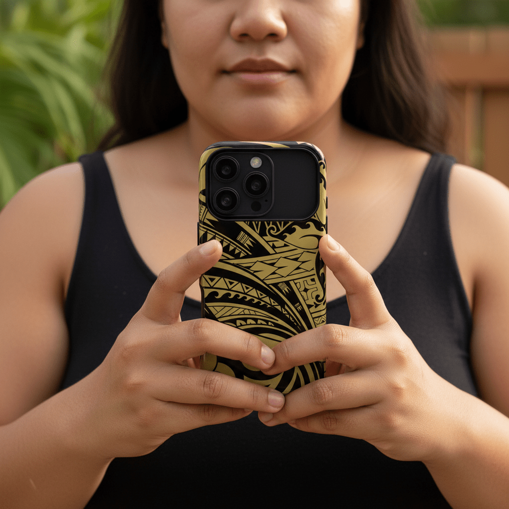 iPhone Tough Phone Case - Bloom Gold - AU/NZ/USA - The Koko Samoa