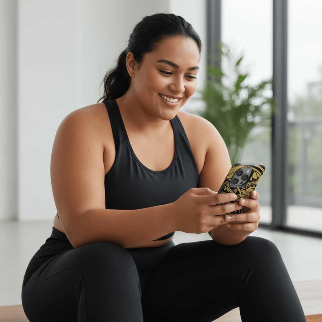 iPhone tough phone case in Bloom Gold, designed for durability, featuring a stylish floral pattern on a protective case.