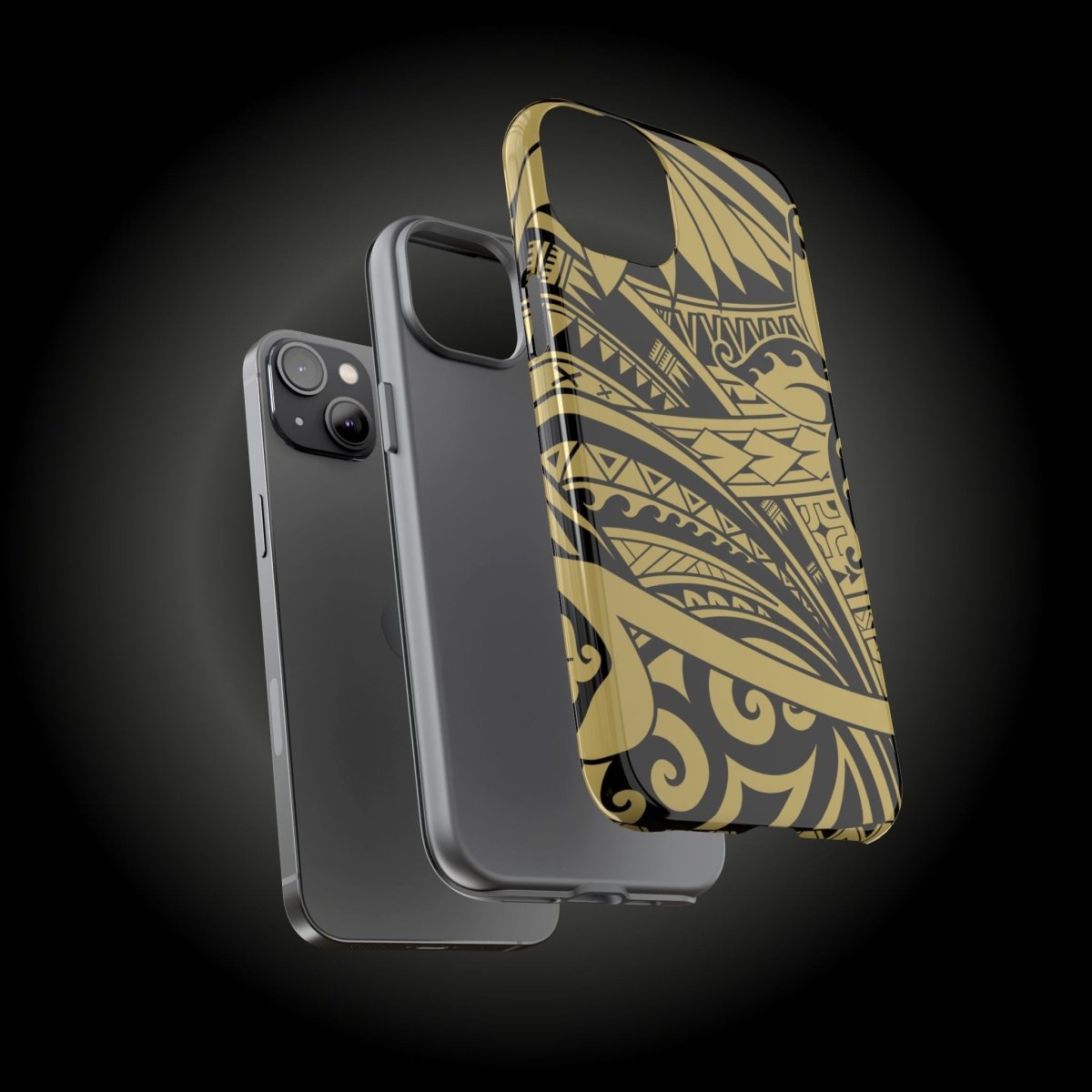 WOYC iPhone tough phone case in Bloom Gold with floral design, durable protective cover for iPhone models in AU, NZ, and USA.