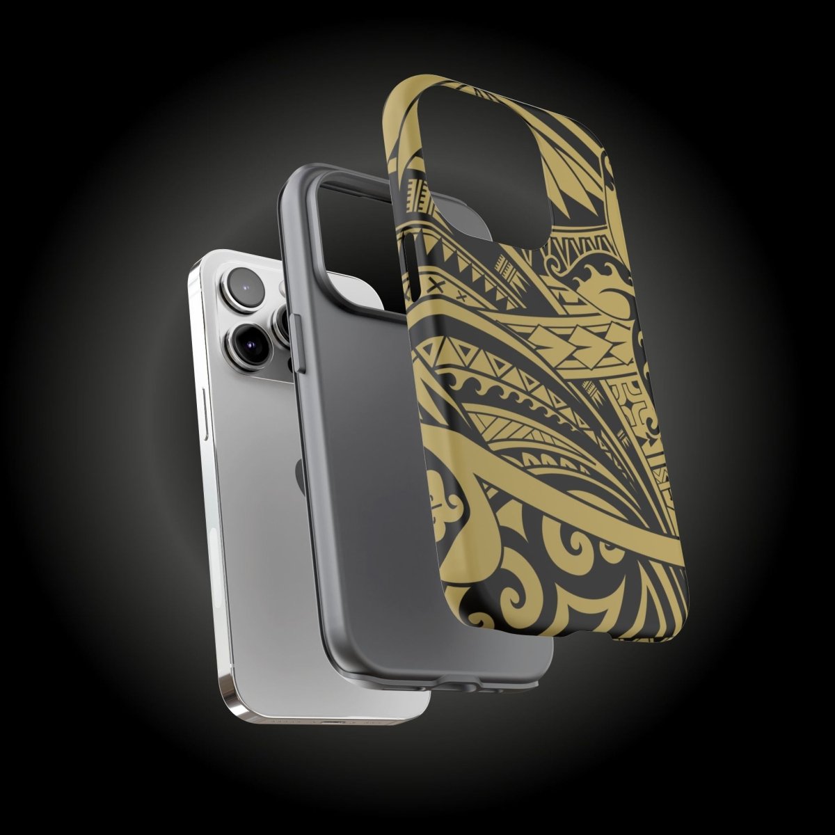 WOYC Bloom Gold Tough Phone Case for iPhone, durable protective cover with floral design, suitable for AU, NZ, and US markets.