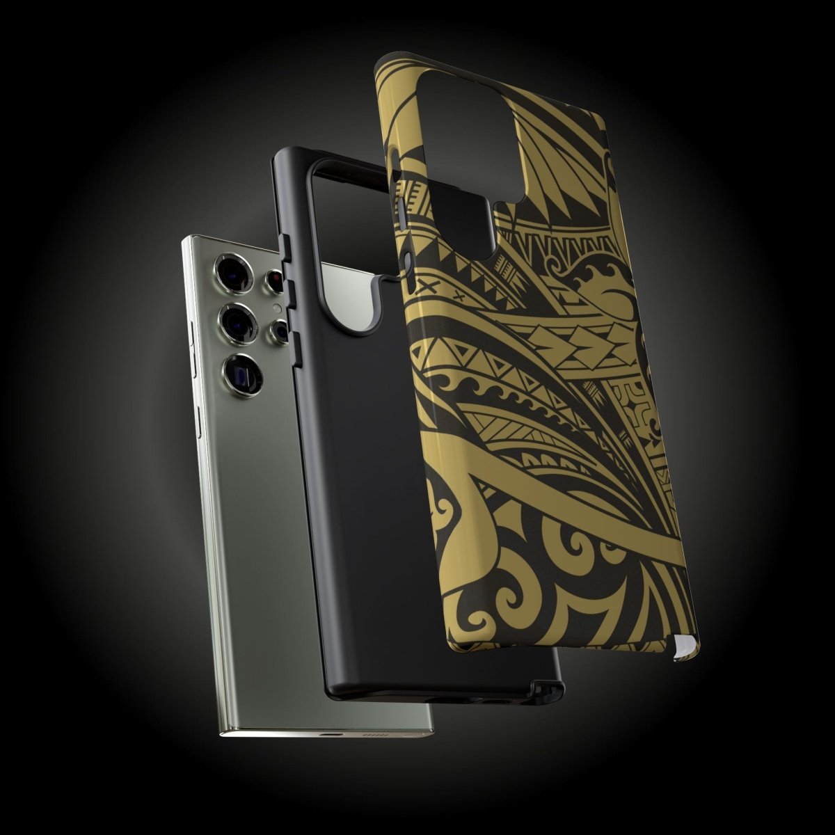 WOYC Bloom Gold tough phone case for iPhone, rugged protective cover with floral design, suitable for AU, NZ, and USA models.