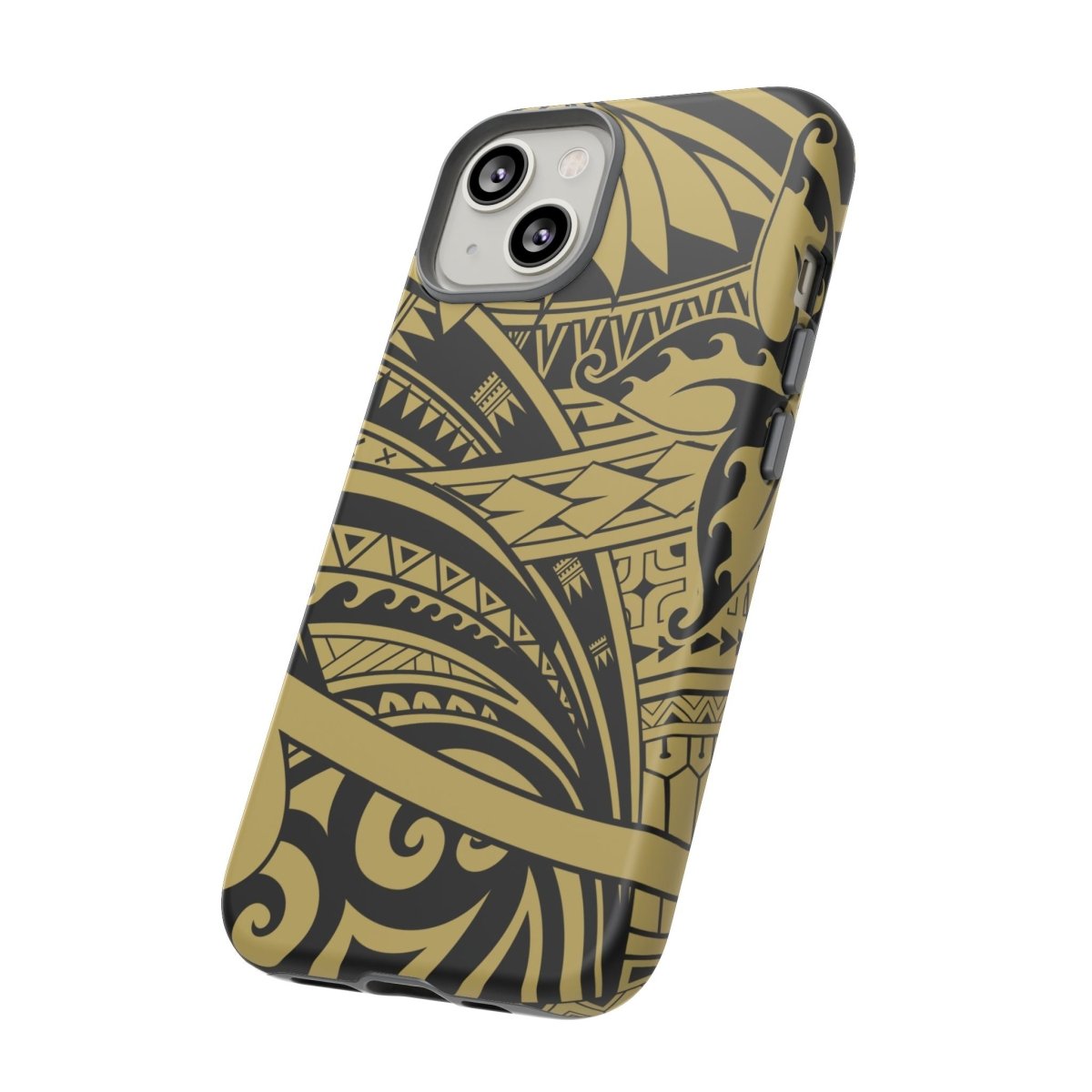 WOYC iPhone Tough Phone Case Bloom Gold, durable protective case for iPhone, featuring a floral gold design.