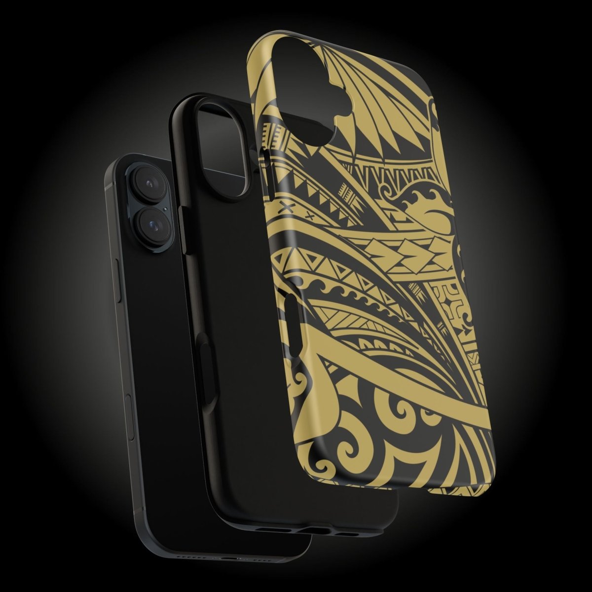 WOYC iPhone Tough Phone Case in Bloom Gold, durable protective cover for iPhone models, featuring floral design.