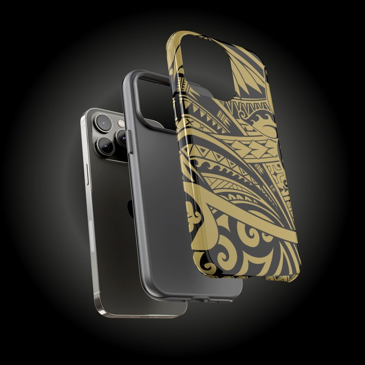 WOYC Tough iPhone case in Bloom Gold with floral design, durable protection for AU, NZ, and US models.