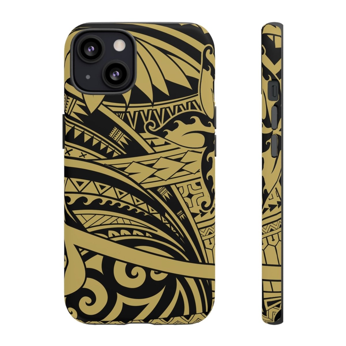 WOYC iPhone Tough Phone Case in Bloom Gold with floral design, provides durable protection for Apple iPhone models.
