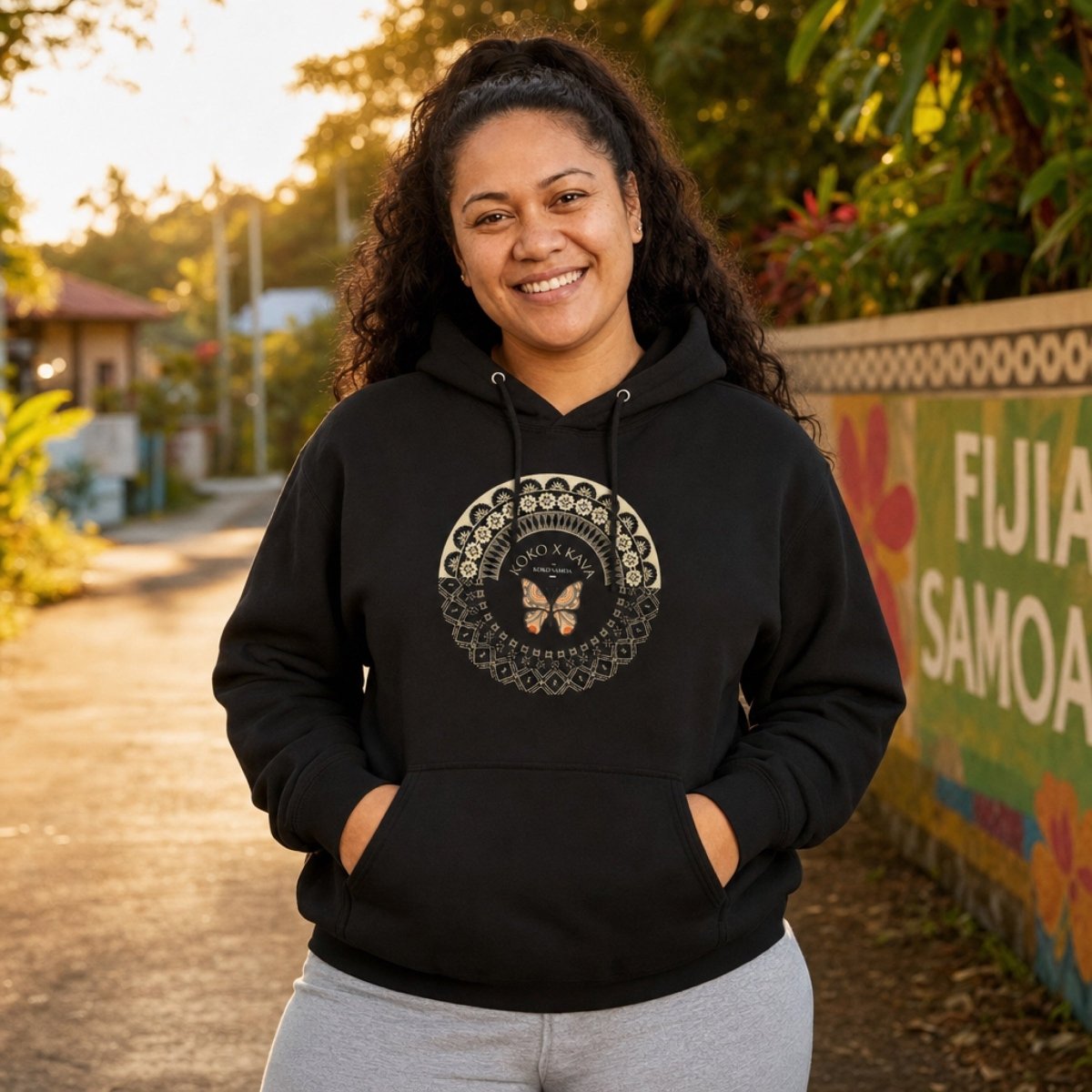 Island Hoodie™ Fiji Samoa by The Print Bar, soft fabric hoodie featuring island-inspired design with vibrant Fiji and Samoa motifs.