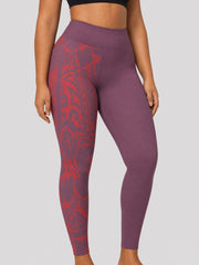 IslandCurvy - 2XL to 6XL Leggings - Winterberry Red - AU/NZ - The Koko Samoa