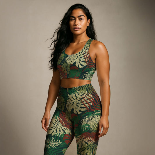 IslandFlex Leggings - Tafatafa Greens - AU/NZ/USA - The Koko Samoa