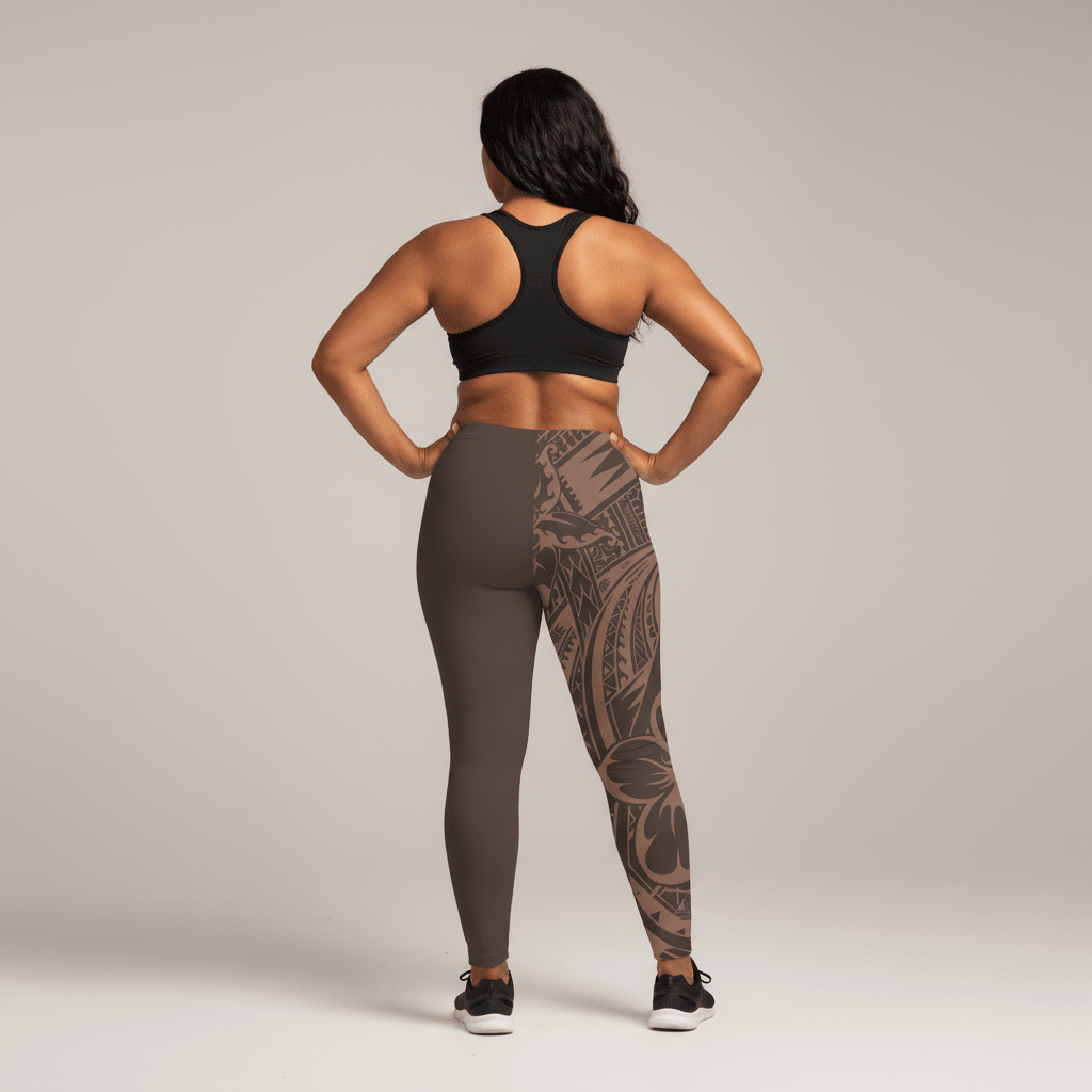 IslandFlex Mid - Rise Leggings - Bloom Mocha Mousse - AU/NZ/USA - The Koko Samoa