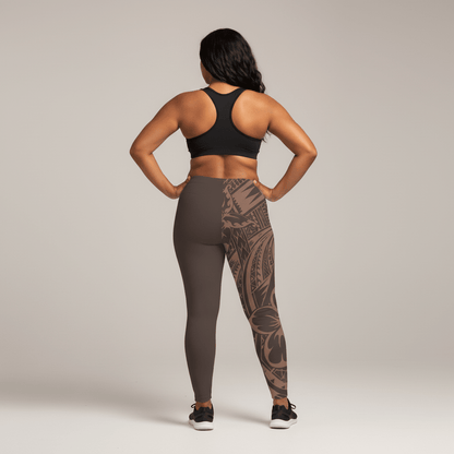 IslandFlex Mid - Rise Leggings - Bloom Mocha Mousse - AU/NZ/USA - The Koko Samoa