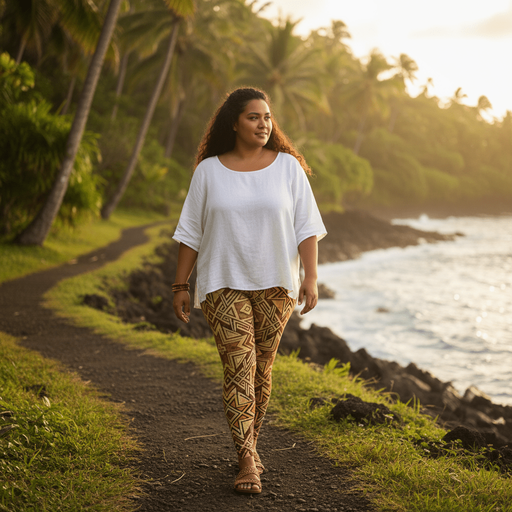 IslandFlex Mid - Rise Leggings - Earthline - AU/NZ/USA - The Koko Samoa