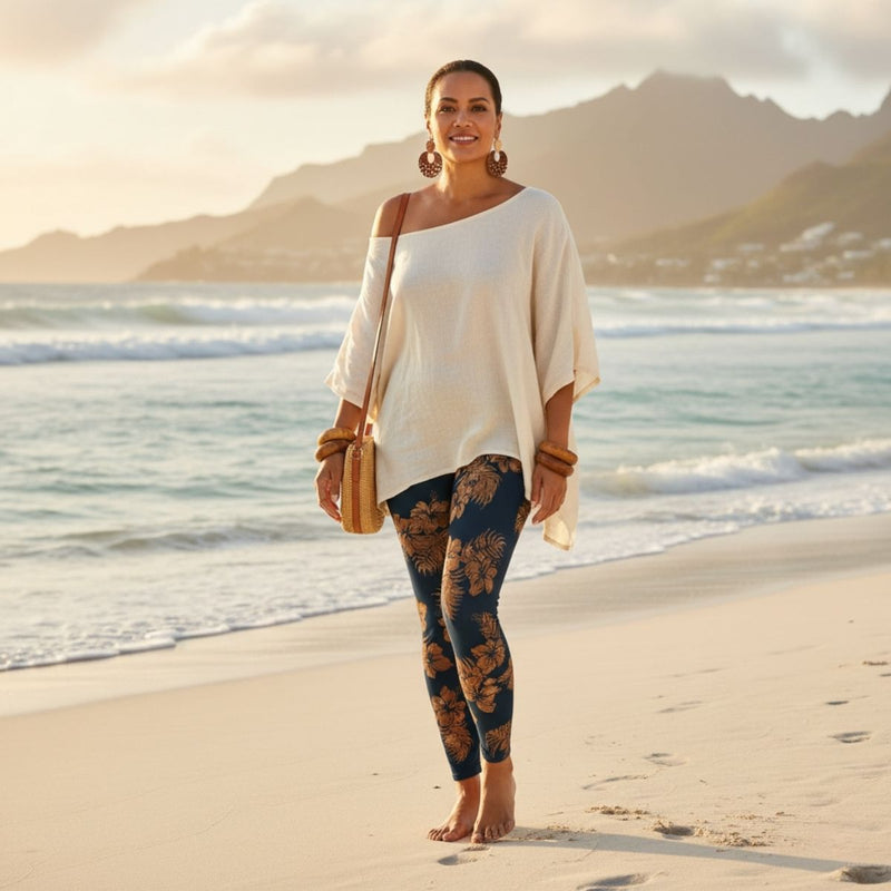 IslandFlex Mid - Rise Leggings - Fagaloa Twilight - AU/NZ/USA - The Koko Samoa