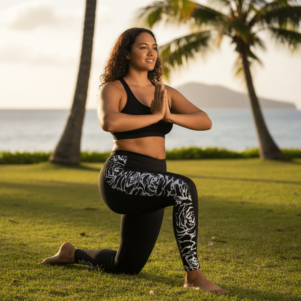 FYBY IslandFlex mid-rise leggings in Faleasiu Nights, featuring a comfortable fit and stylish design for casual wear.