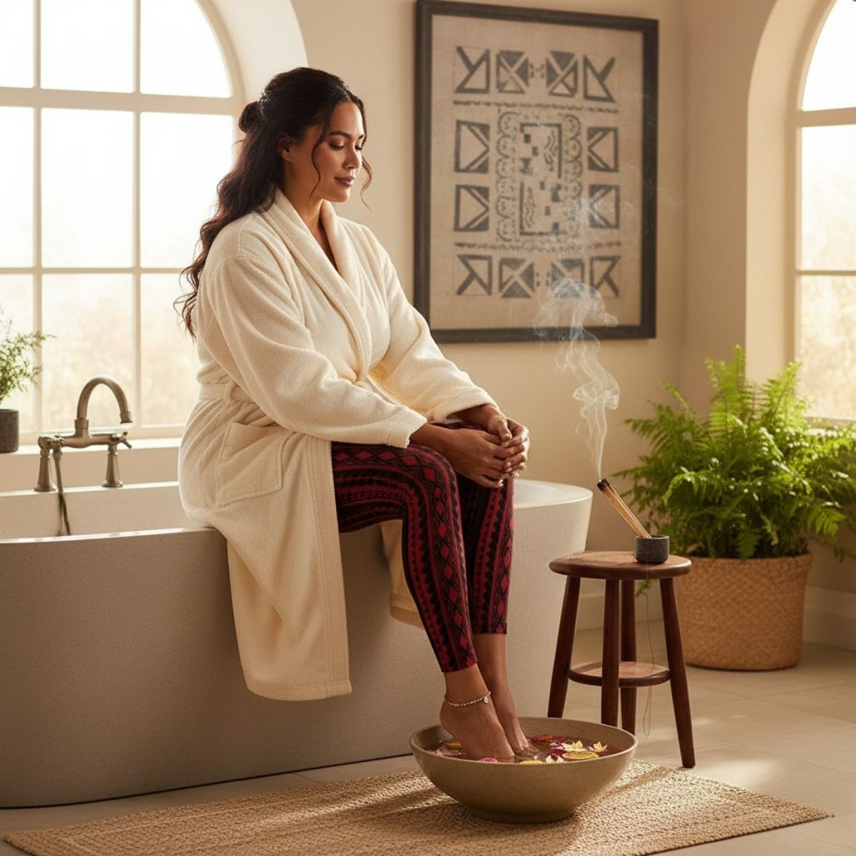 IslandFlex Mid - Rise Leggings - Red Warrior - AU/NZ/USA - The Koko Samoa