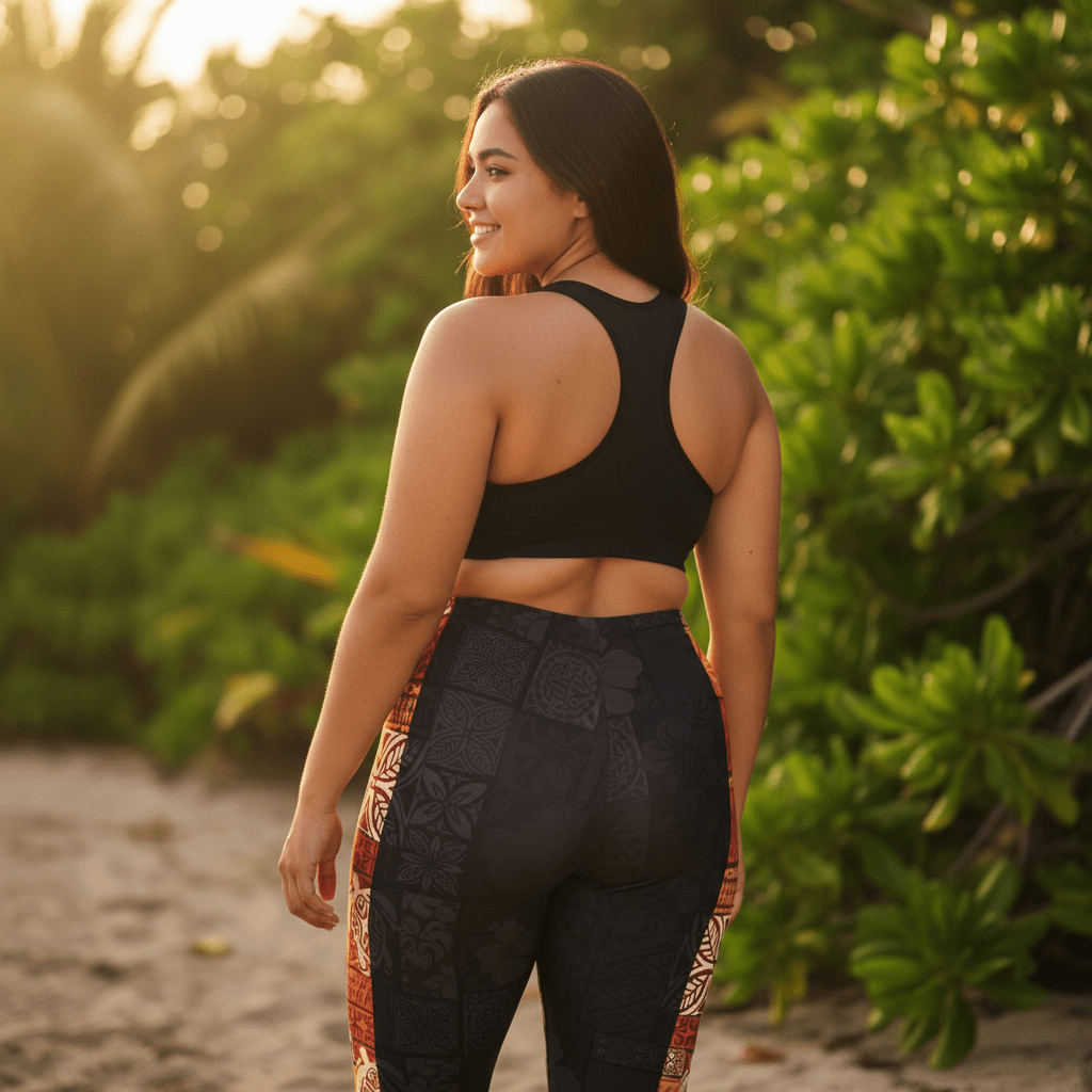 IslandFlex Mid - Rise Leggings - Sataoa Sunrise - AU/NZ/USA - The Koko Samoa