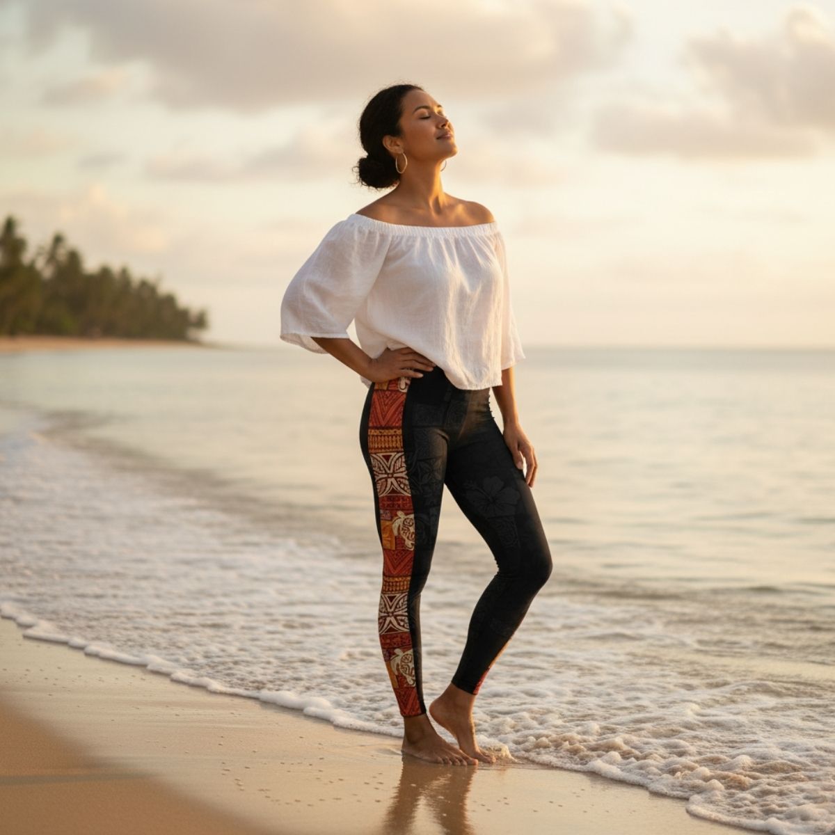 IslandFlex Mid-Rise Leggings - Sataoa Sunrise - AU/NZ/USA
