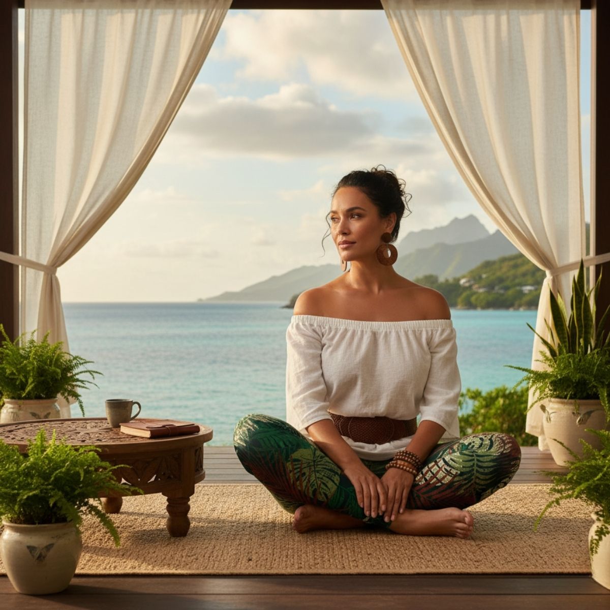 IslandFlex Mid - Rise Leggings - Tafatafa Greens - AU/NZ/USA - The Koko Samoa