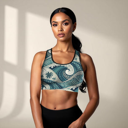 Islandflex Seamless Sports Bra - Blue Waves - AU/NZ/USA - The Koko Samoa