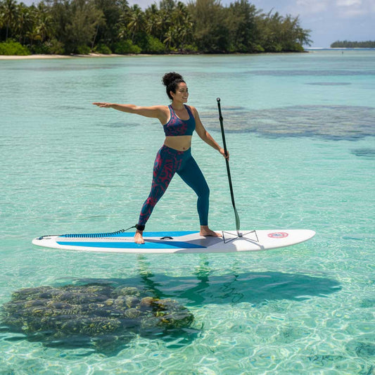 IslandPlus - 2XL to 6XL Leggings - Bloom Winterberry Blue - AU/NZ/USA - The Koko Samoa