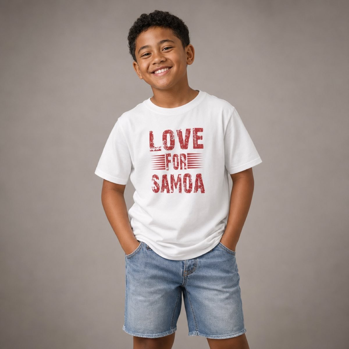 Kids Heavy Cotton Tee - Love for Samoa - AU/NZ - The Koko Samoa