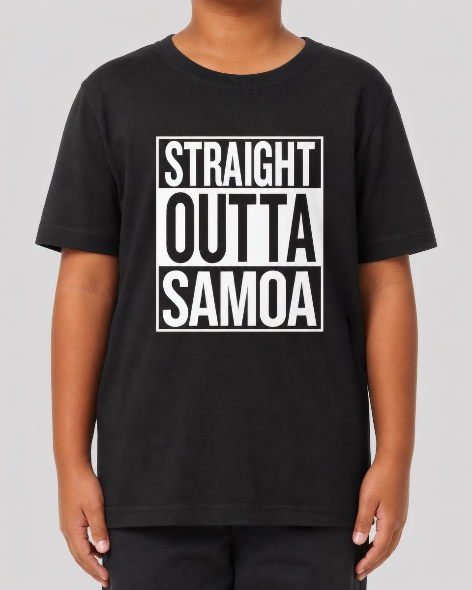 Kids Heavy Cotton Tee - Straight Outta Samoa - USA - The Koko Samoa