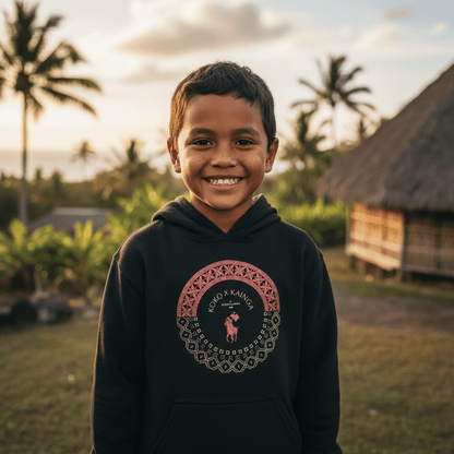 Kids hoodie by Printify featuring PasifikaOne Tonga Samoa design, in vibrant colors with a comfortable fit for children.