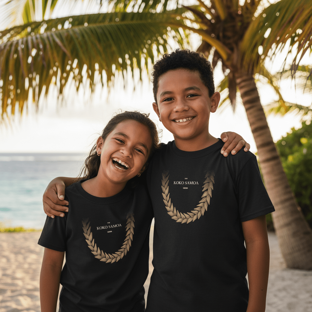 Kids Unisex Tee - Ula Fala Brown - USA - The Koko Samoa
